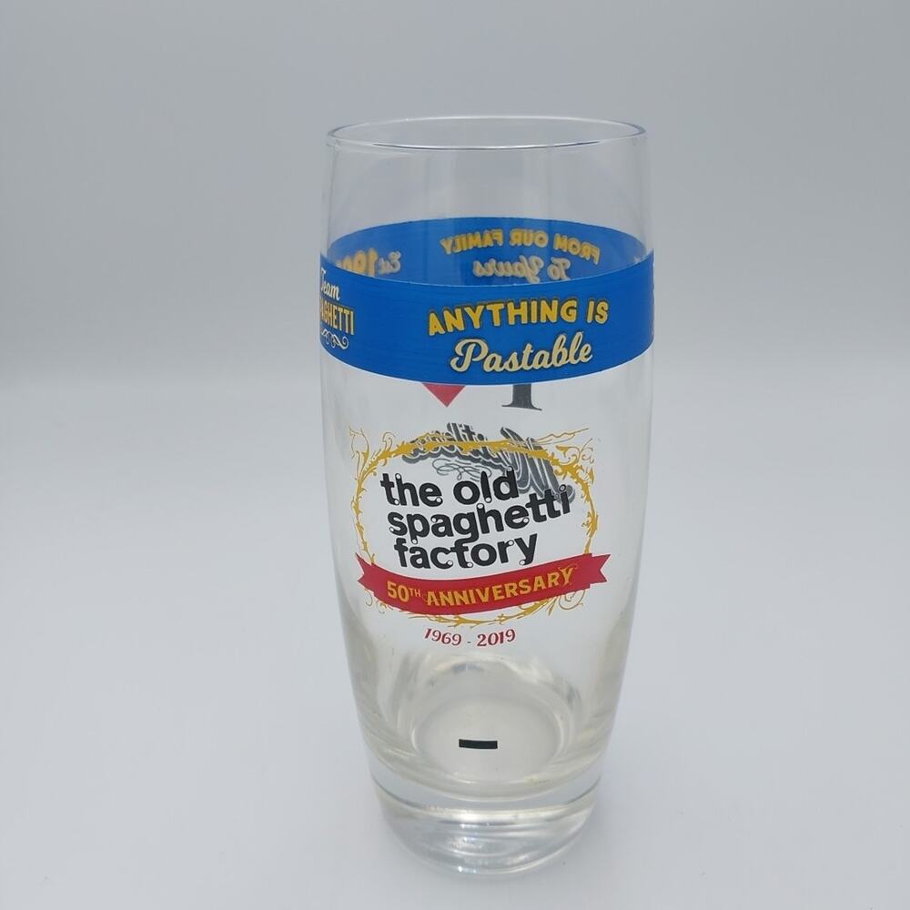 The Old Spaghetti Factory Glass Tumbler Cup 50th‎ Anniversary 2019